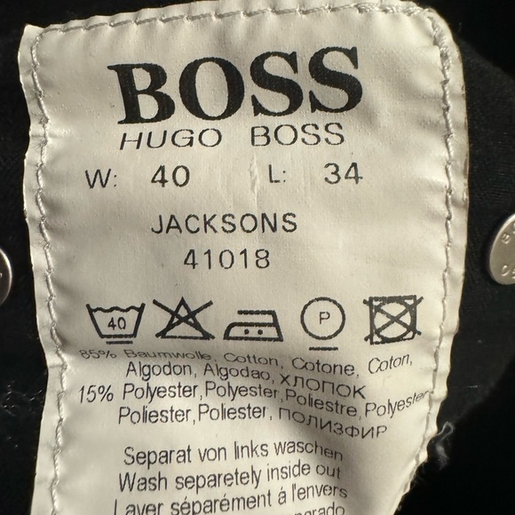 COPY - COPY - Man Boss strait leg black jeans size 40 waist 34 length  good con… - Picture 4 of 6